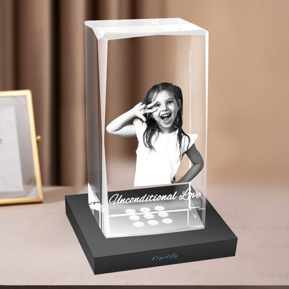 2D Faceted Cube Crystal Photo Gifts Crystify