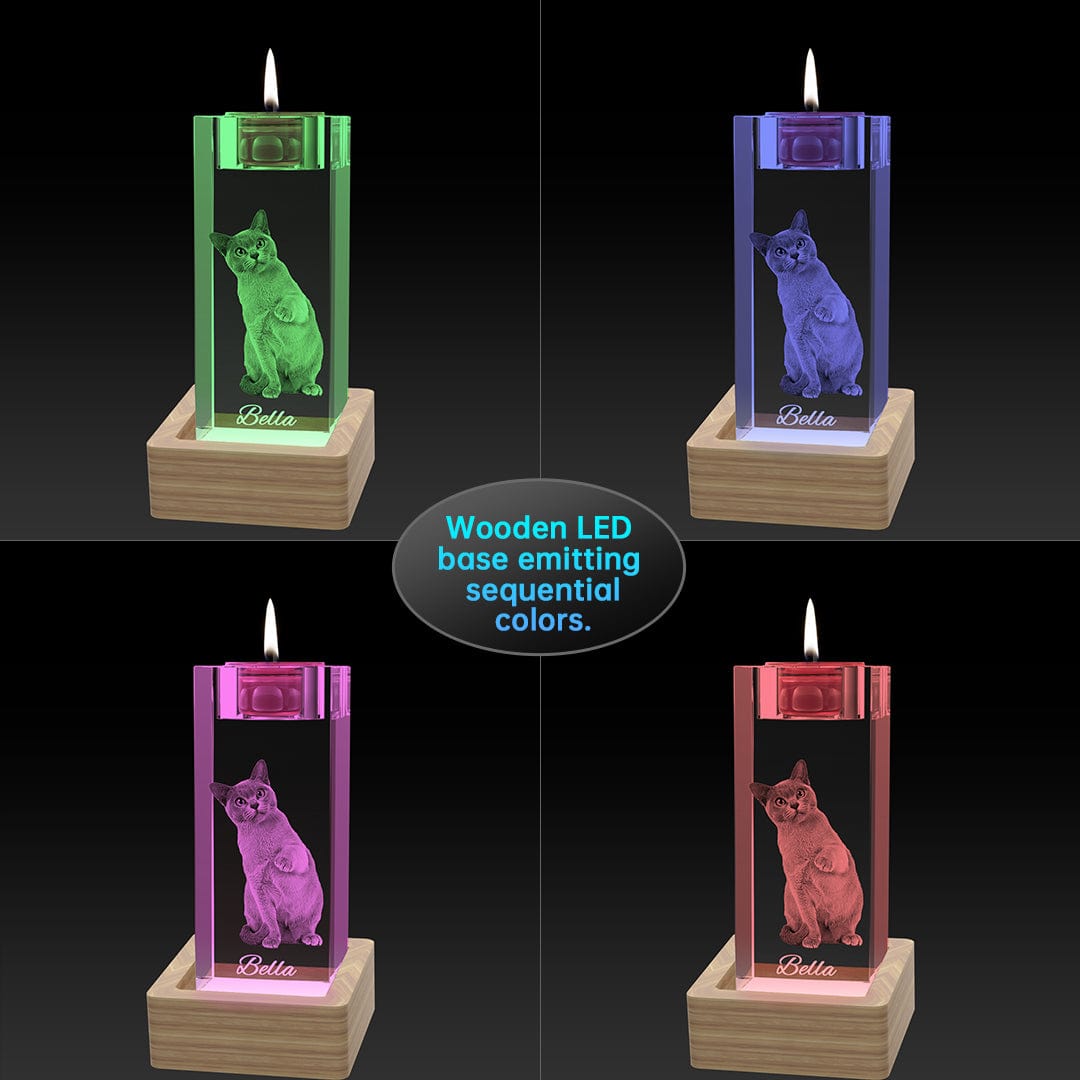 3D Photo Crystal Candle Holder Crystify