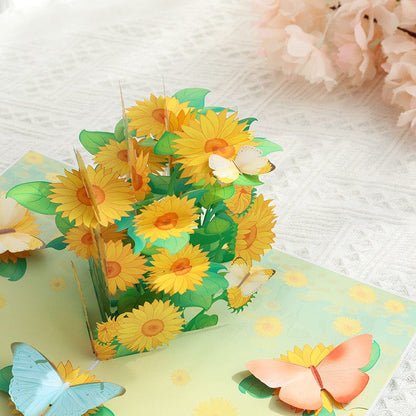 3D Pop up Greeting Card - Sunflower Crystify