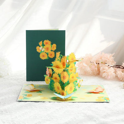 3D Pop up Greeting Card - Sunflower Crystify