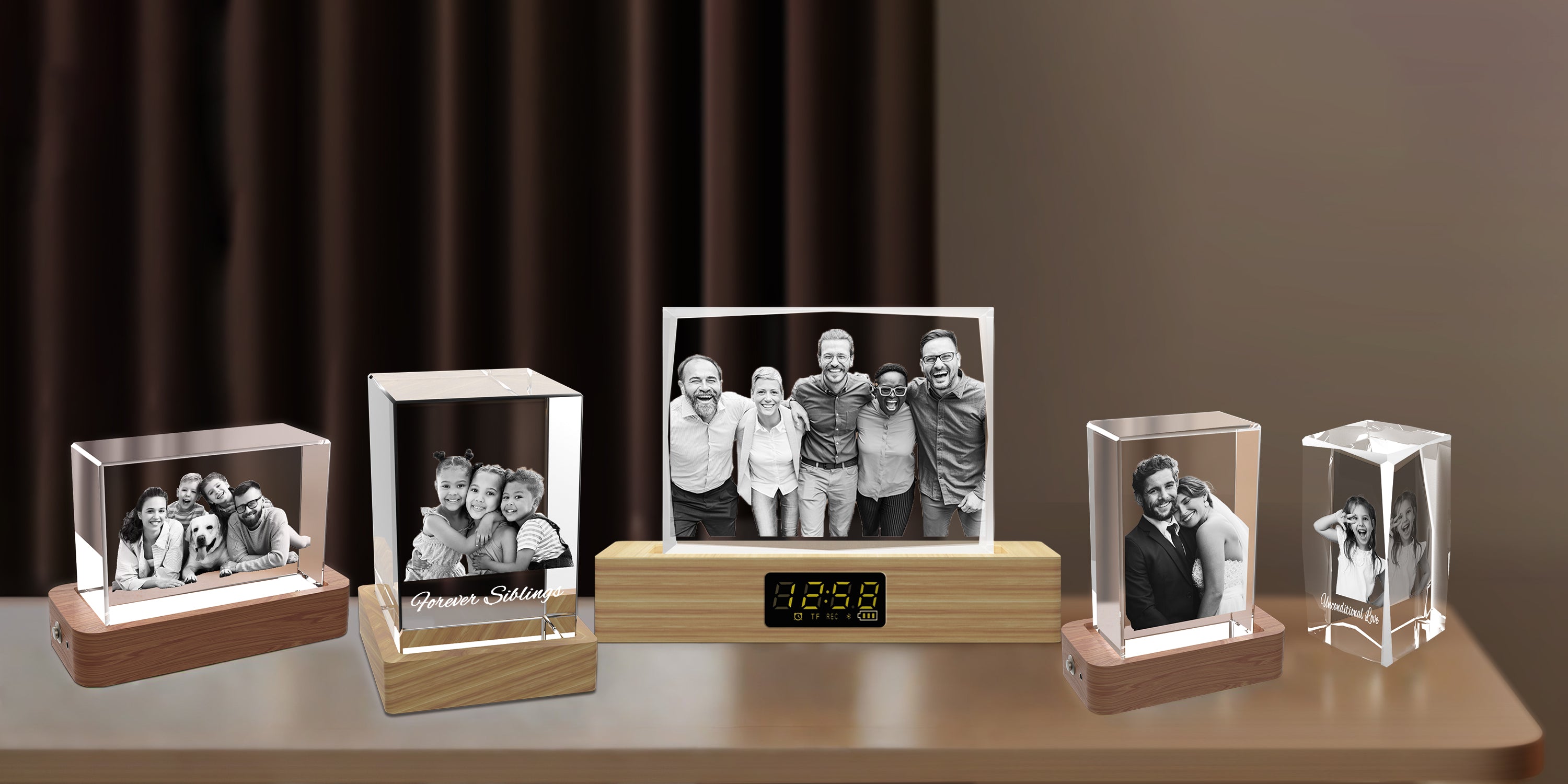 Personalised crystal photo gifts - cube Block