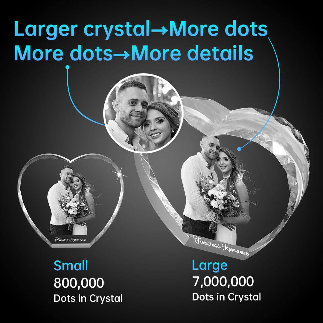 Faceted 3D Image Crystal Hearts - Large Crystify