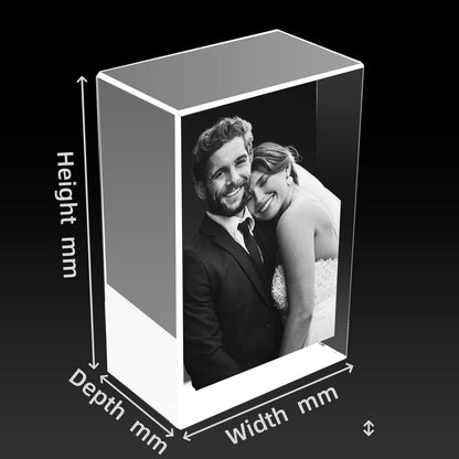 Portrait 3D Rectangle Crystal Cube Crystify