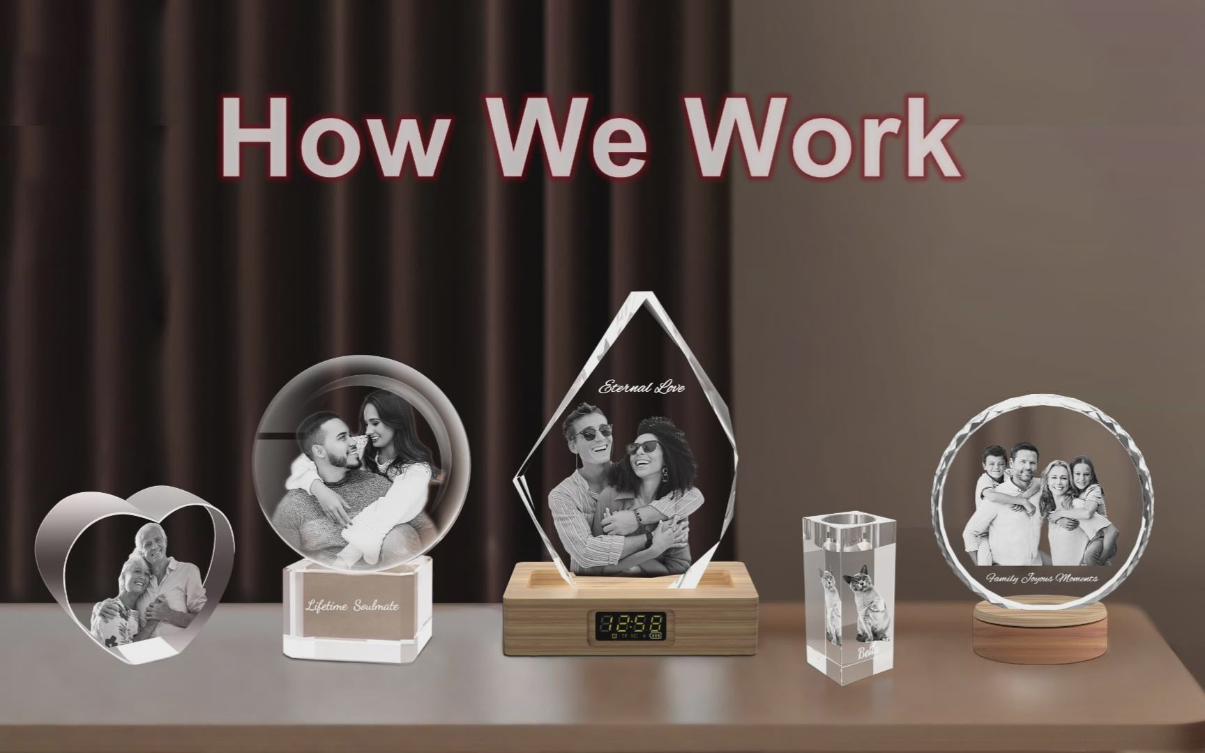 Load video: How we work - 3D crystal photo gifts